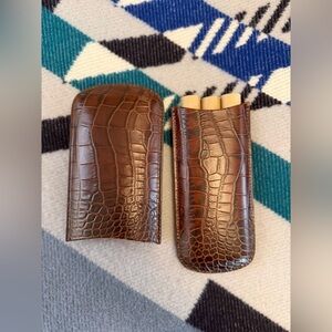 Brown Leather Crocodile 🐊 cigar Case